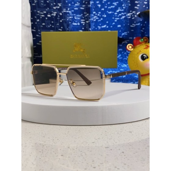 Burberry Gold Aviator Sunglasses with Brown Lenses